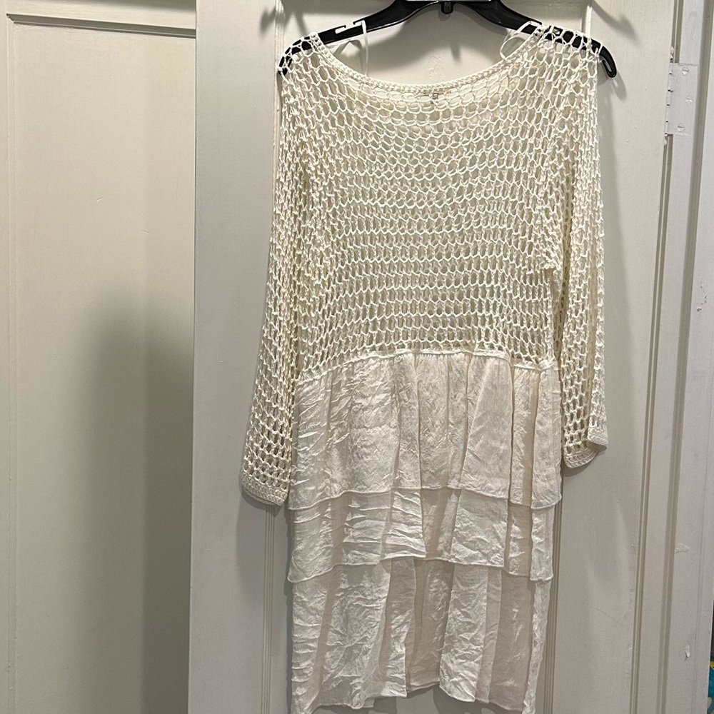 Crochet and ruffle top